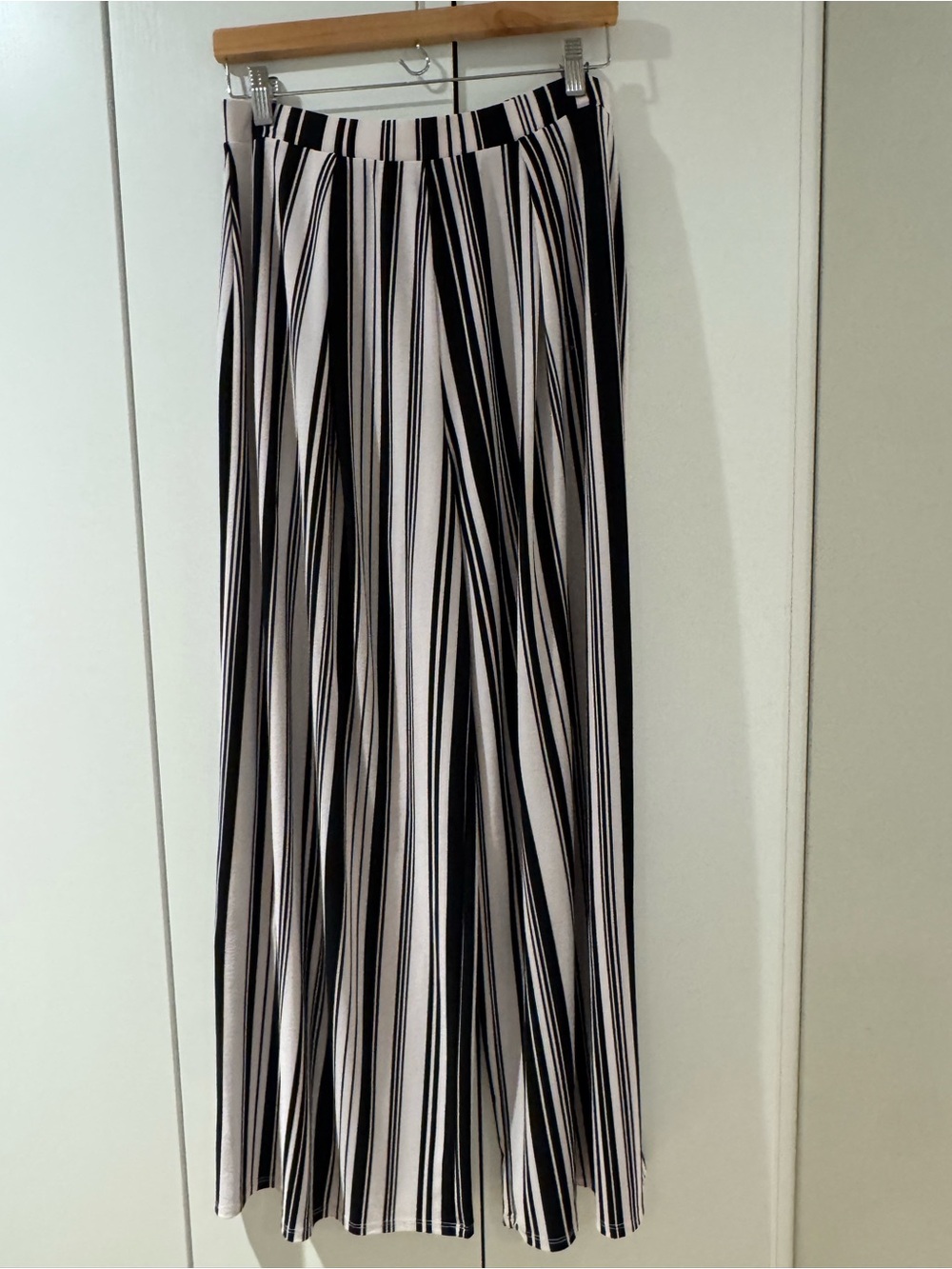 Bar III Black and White Vertical Stripe Maxi Skirt